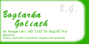 boglarka goliath business card